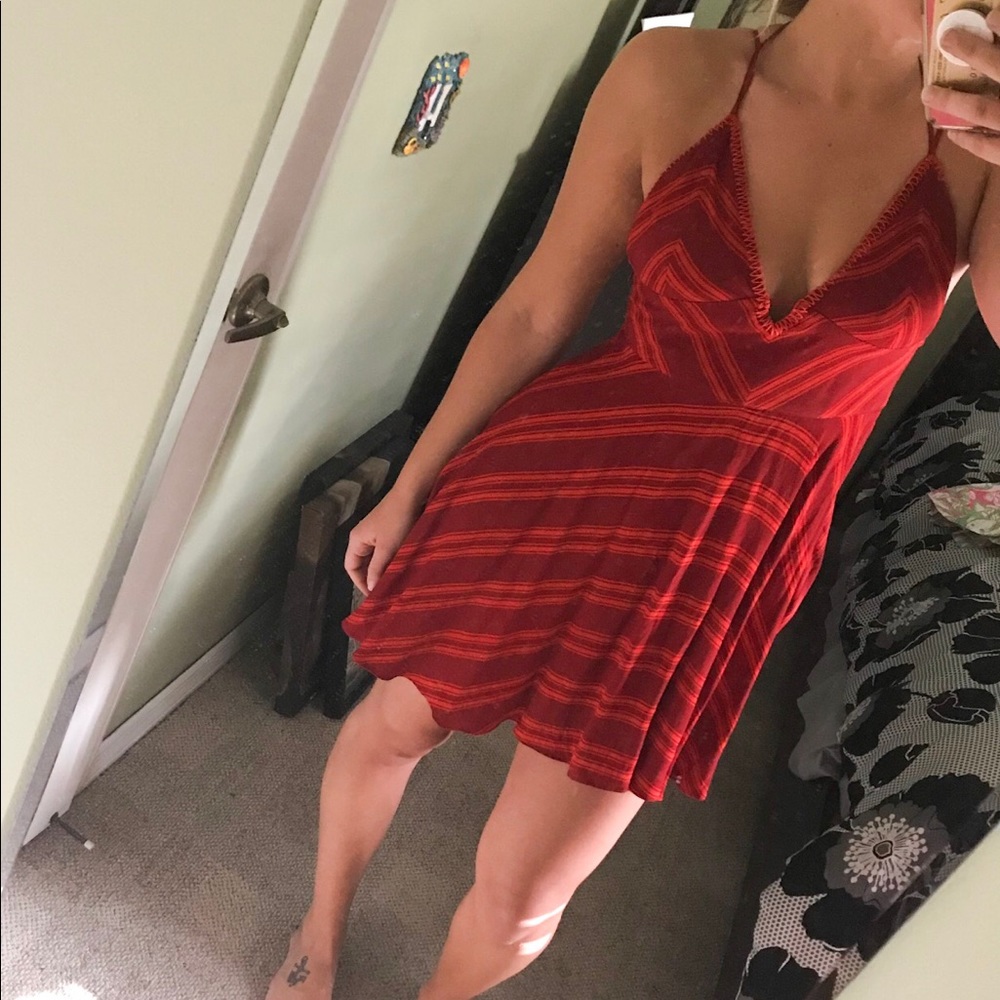Ecote plunging neckline dress